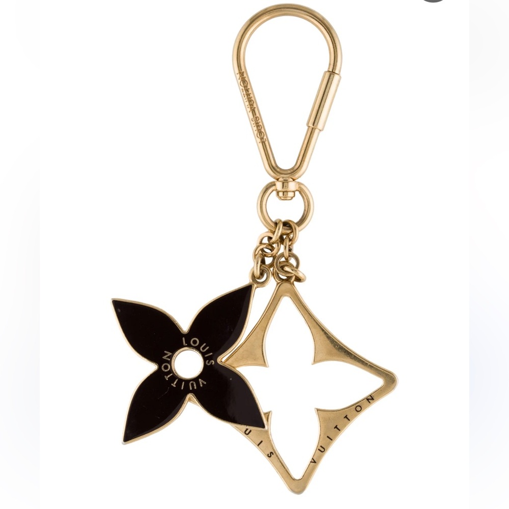 Louis Vuitton Authentic Pre Owned Black/ Gold Bag Charm with Box & Dust Bag